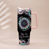 You Are My Sunshine - Personalized Turtle Tumbler With Handle
