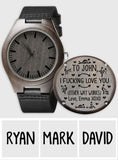 I Love You - Personalized Couple Personalized Engraved Wooden Watch