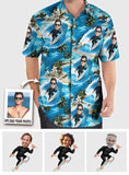 Funny Caricature From Any Photo - Personalized Surfing Hawaiian Shirt
