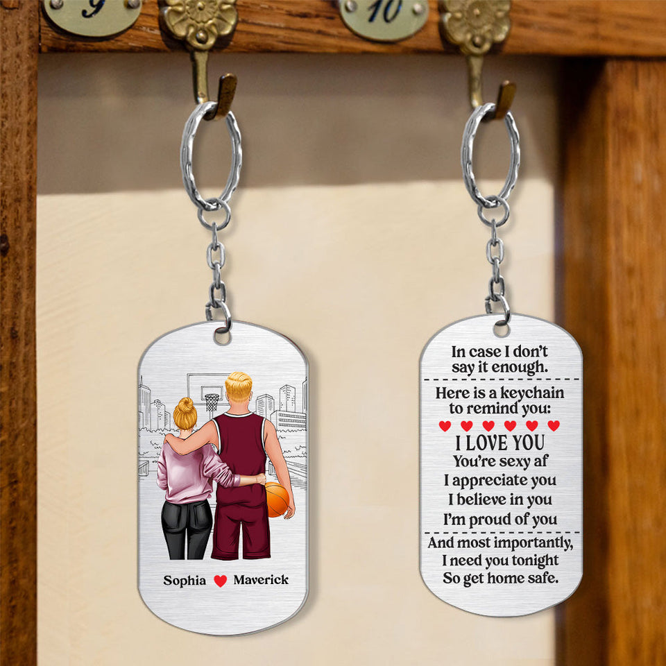 Go Home Safe - Personalized Basketball Stainless Steel Keychain