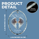 Magnifiques ailes d'ange - Ornement commémoratif ovale en verre personnalisé