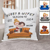 Hubby & Wifey - Personalized Husband And Wife Throw Pillow