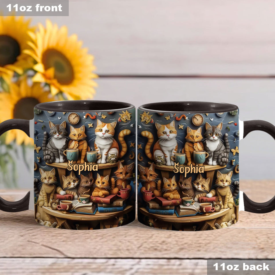 Just Love Cats Vintage Style - Personalized Cat Accent Mug