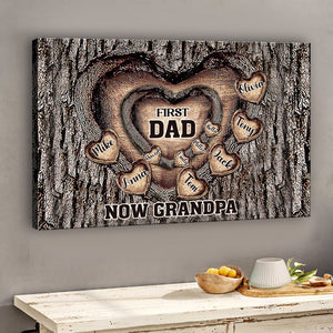First Dad Now Grandpa - Personalized Father Canvas And Poster