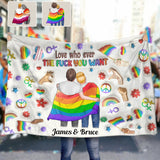 Love Whoever You Want - Personalized LGBT Support House Flag