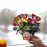 Grandma's Garden - Personalized Grandma Window Hanging Suncatcher Ornament