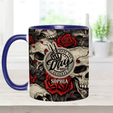 Have The Day You Deserve Skull Rose - Personalized Skull Accent Mug