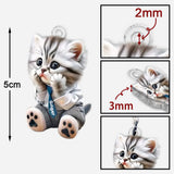 Cute Cat - Personalized Cat Custom Shaped Keychain