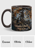 Halloween Is Better With A Cat - Personalized Black Cat Accent Mug