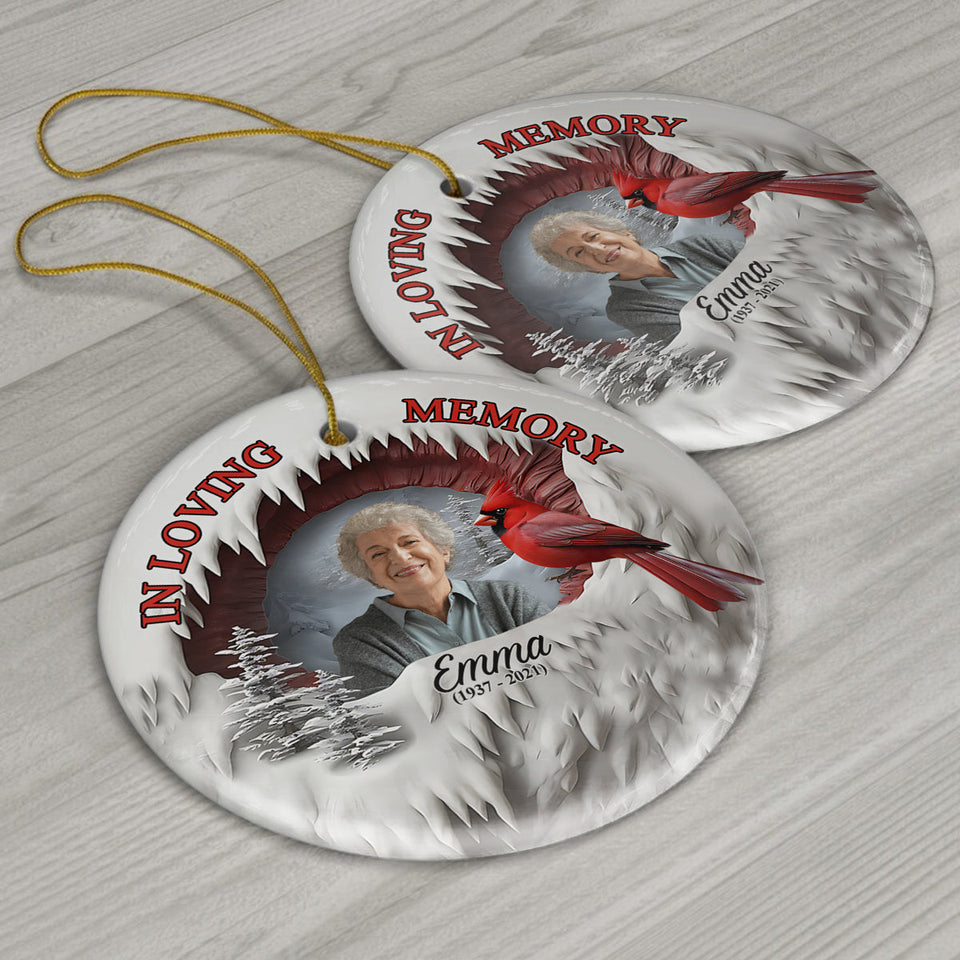 Always In My Heart - Personalized Memorial Ceramic Circle Ornament