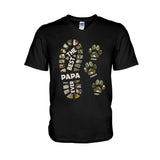 Dad Foot Print Paw Prints - Personalized Father T-shirt And Hoodie