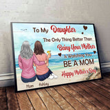To My Daughter Vintage Tropical Sunset - Personalized Daughter Canvas And Poster