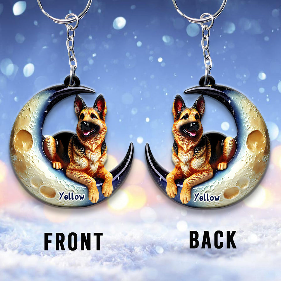 I Love My Dog - Personalized Dog Keychain