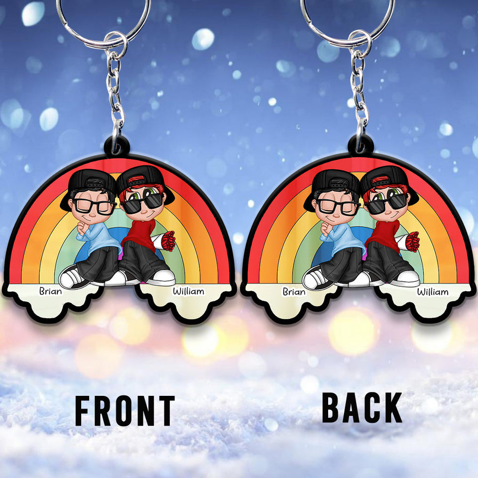 I Like You And I Love You - Personalized LGBT Support Keychain
