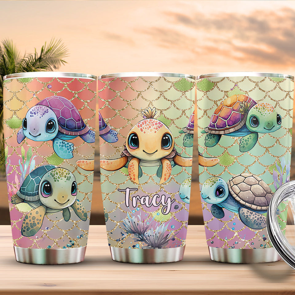 Cute Turtles - Personalized Turtle Tumbler