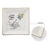 Mom And Children Hands Line Art - Personalized Mother Jewelry Dish