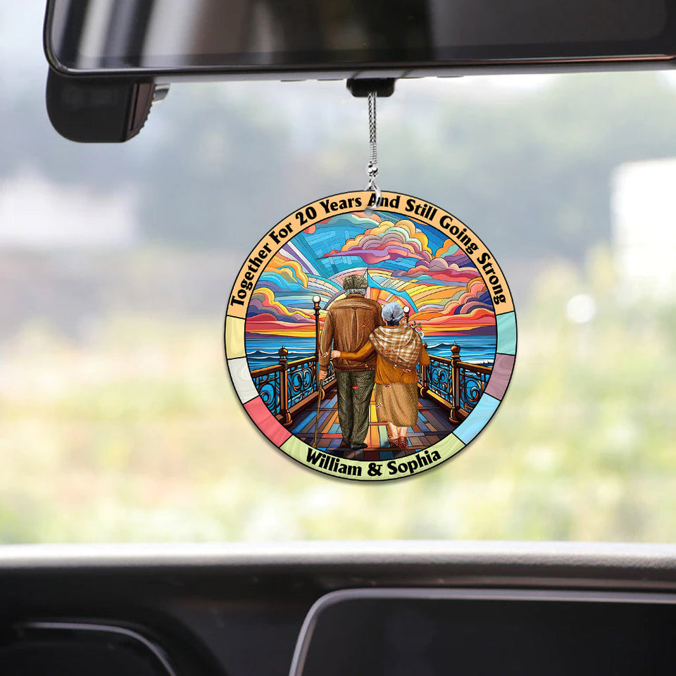 Together For Years And Still Going Strong - Personalized Couple Car Ornament