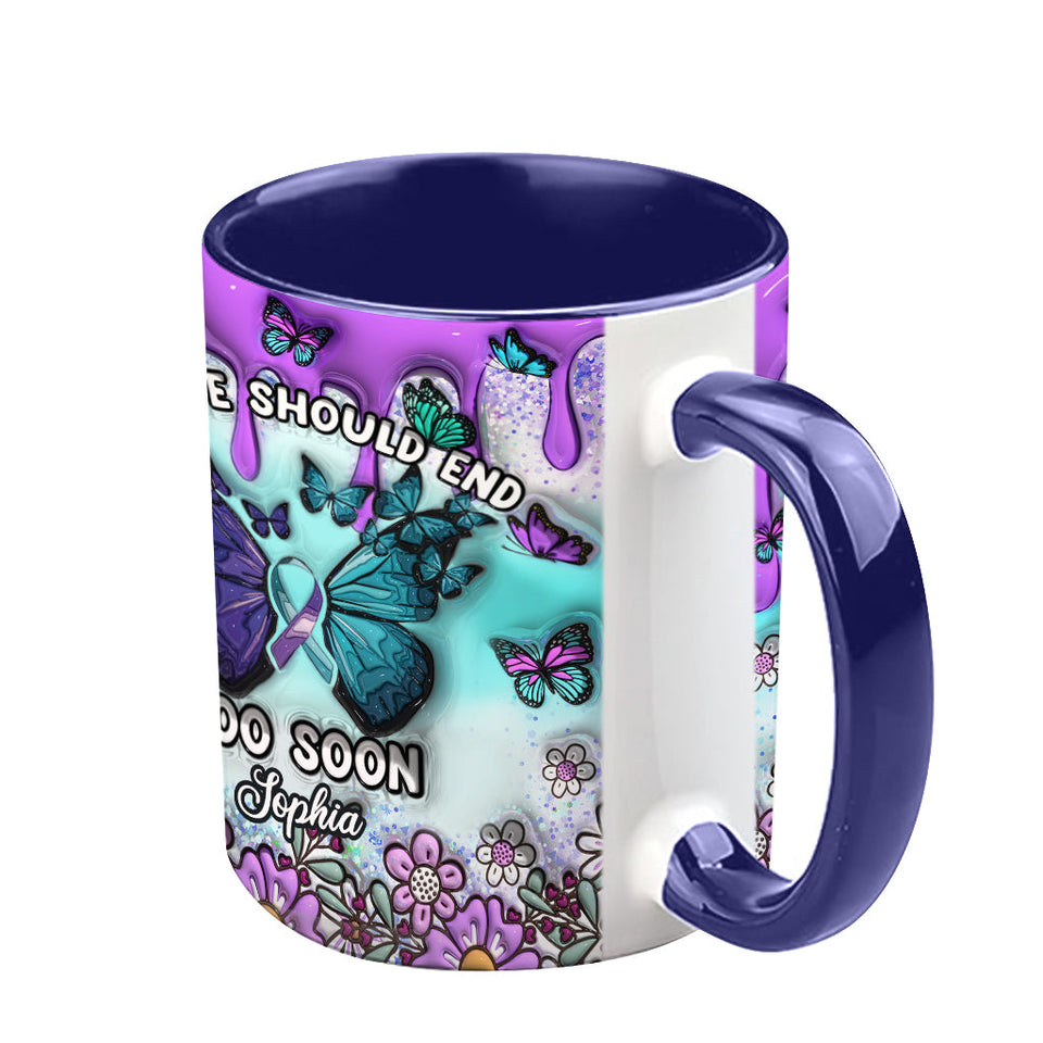 Aucune vie ne devrait s'arrêter trop tôt - Mug personnalisé de prévention du suicide