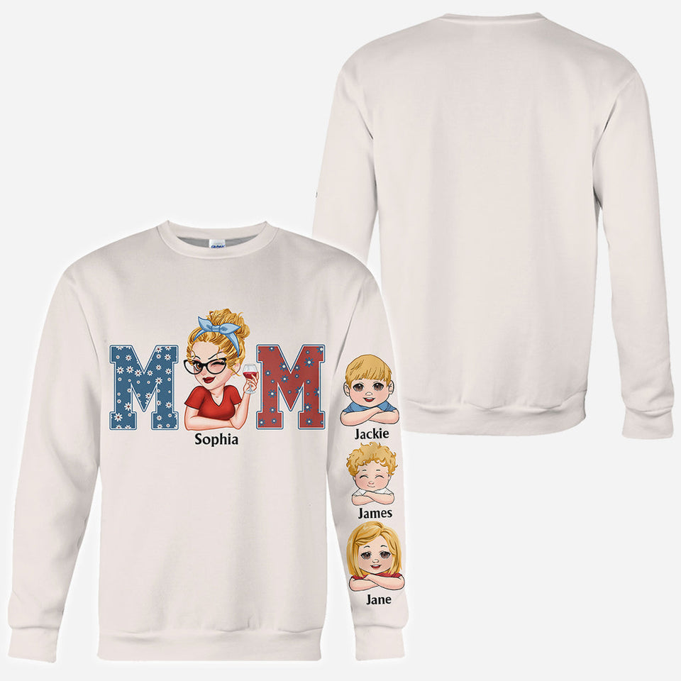American Mama Any Title Vintage Retro Style - Personalized Mother All Over Shirt