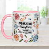 Mother And Daughters Sons Children Forever Linked Together Floral Inflated - Personalized Mother Accent Mug