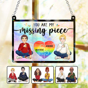 My Missing Piece - Personalized LGBT Support Window Hanging Suncatcher Ornament
