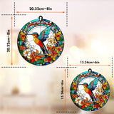 Beautiful Hummingbird Surrounded by Flowers - Personalized Hummingbird Window Hanging Suncatcher Ornament