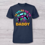 Level Up To Dad Grandpa... - Personalized Video Game T-shirt And Baby Onesie
