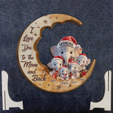 I Love You To The Moon And Back - Personalized Grandma 2 Layered Wood Sign / Wood Plaque