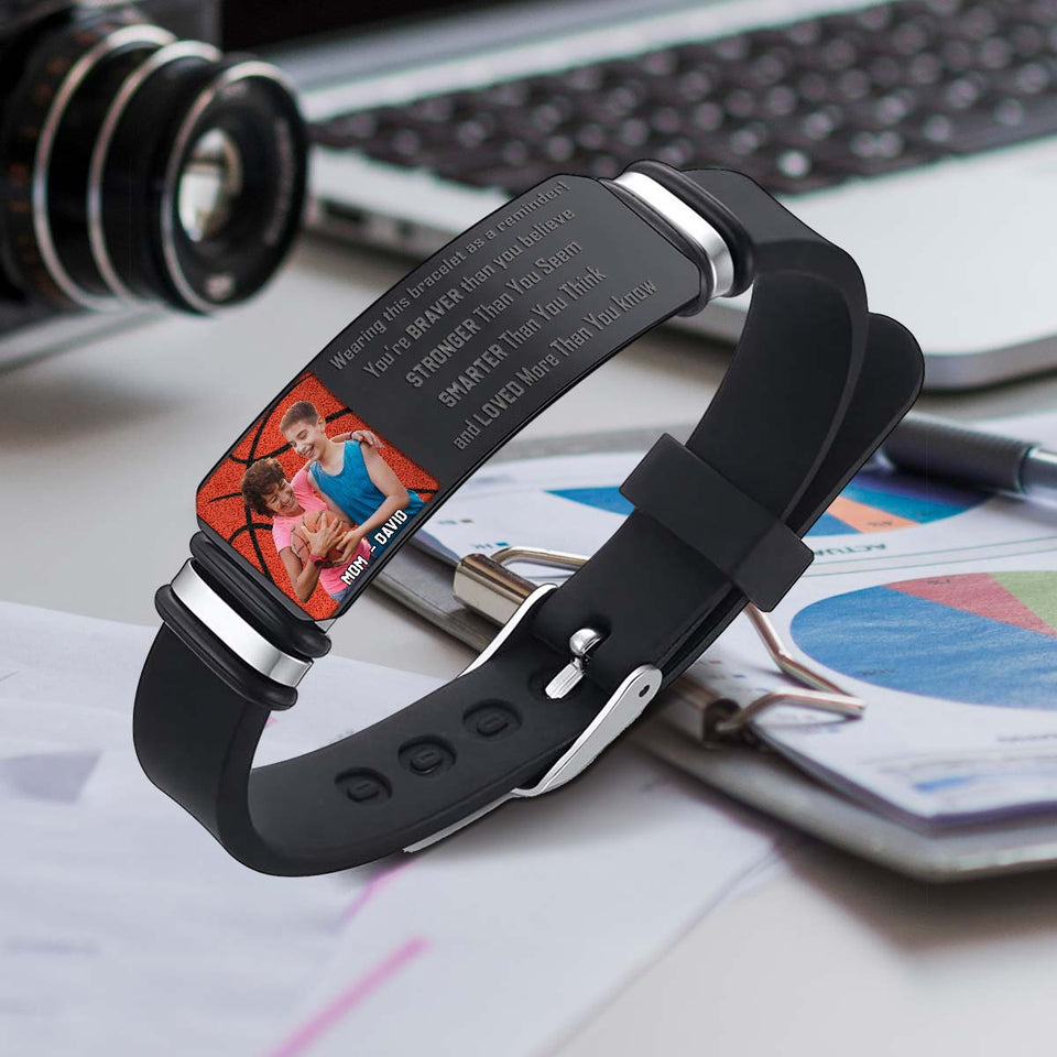 You're Braver Than You Believe - Personalized Basketball Engraved Bracelet