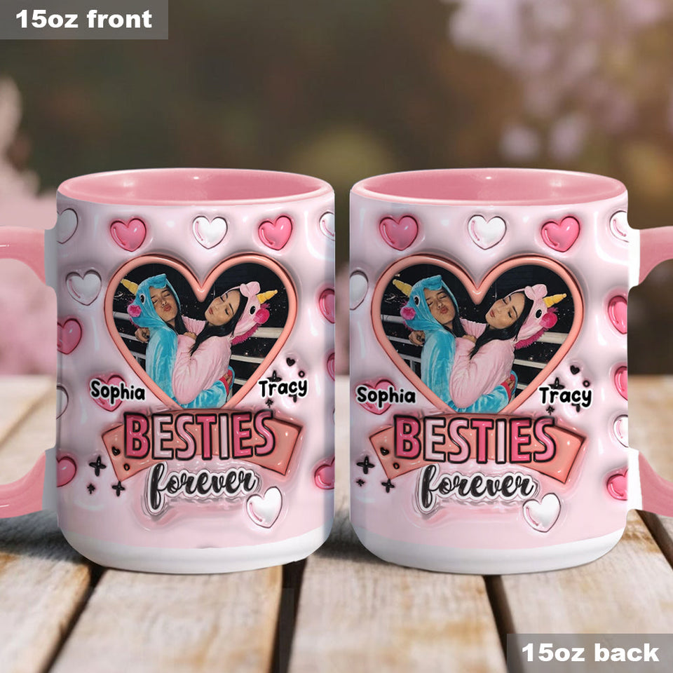 Besties forever - Personalized Bestie Accent Mug