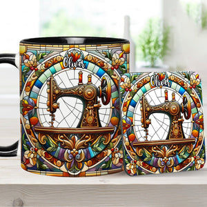 Colorful Sewing Machine - Personalized Sewing Accent Mug