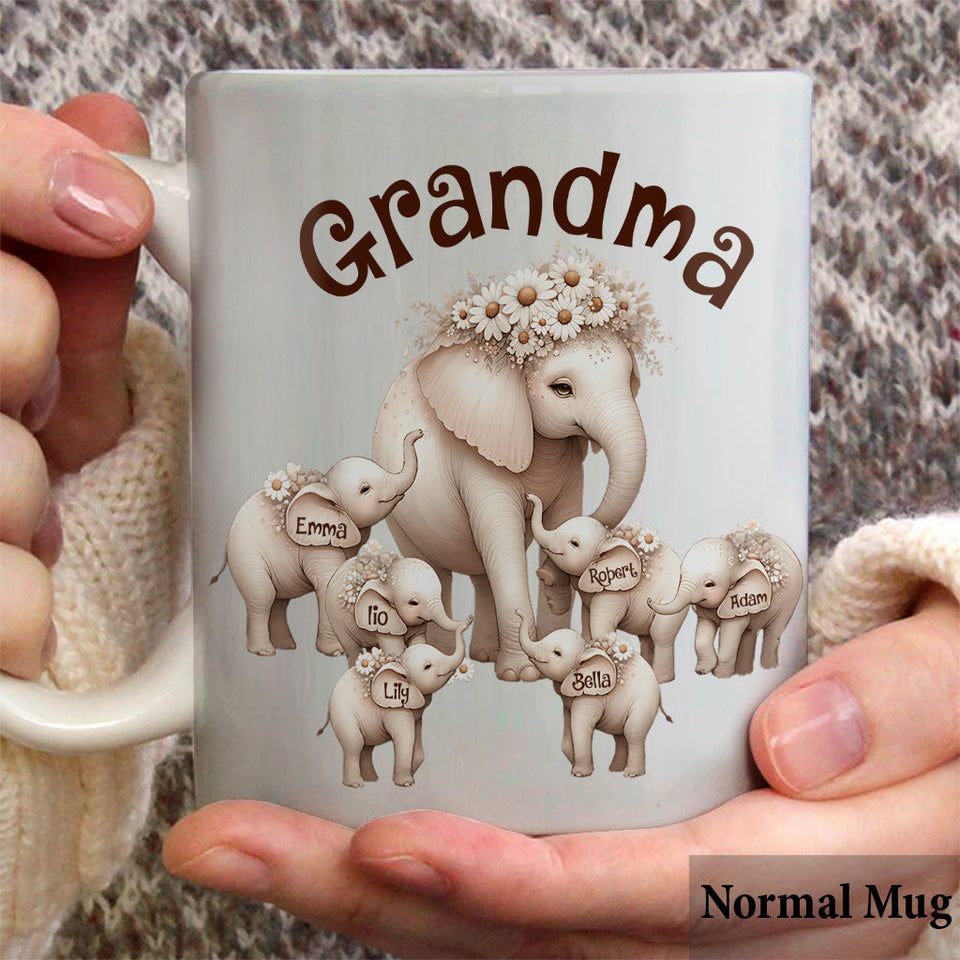 Cute Elephant - Personalized Grandma Mug