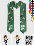 Caricature Funny Character - Personalized Graduation Graduation Stole