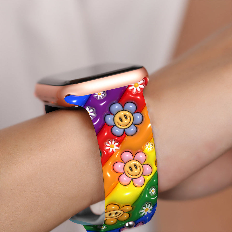 Love Is Love Pride Rainbow - Personalized LGBT Support Apple Watch Band