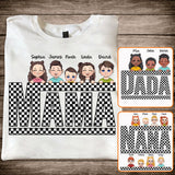 Vintage Checkered Mama Dada Mini Grandma Grandpa - Personalized Mother T-shirt And Hoodie