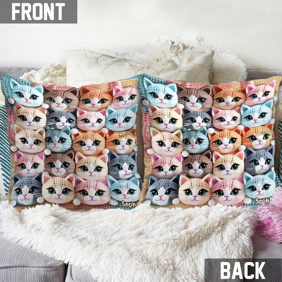 Cute Cats - Personalized Cat Throw Pillow