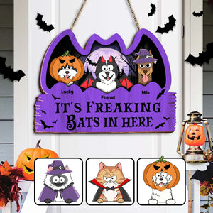 It's Freaking Bats In Here - Personalized Dog Custom Shaped Wood Sign