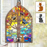 Once By My Side Forever In My Heart - Personalized Dog 2 Layered Window Hanging Suncatcher