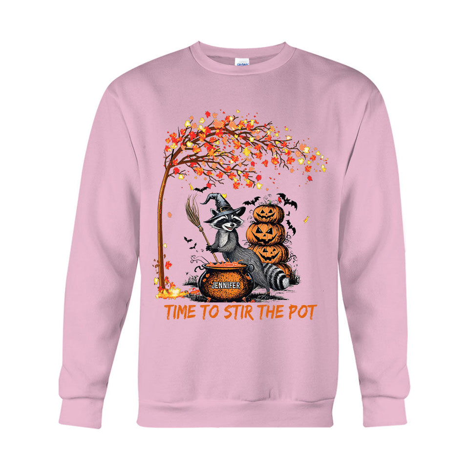 Time To Stir Witch Brew - Personalized Raccoon T-shirt And Hoodie