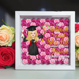 Graduation Girl 2024 - Personalized Graduation Custom Shaped Flower Shadow Box