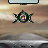 Triple Moon - Personalized Witch Car Ornament