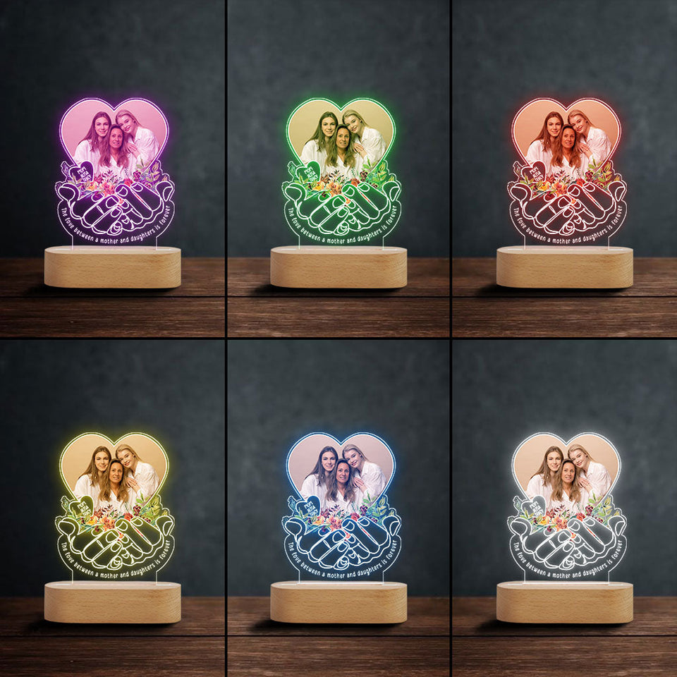 The love Between A Mother And Children Is Forever - Personalized Mother Shaped Plaque Light Base