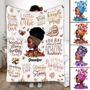 I Decided My Vibe - Personalized African American Blanket