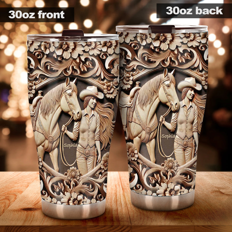 A Girl And Her Horse - Personalized Horse Tumbler
