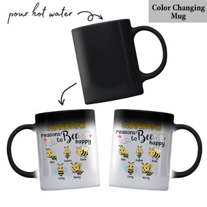 Grandma's Reasons To Bee Happy - Personalized Bee Mug