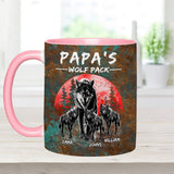 Grandpa's Wolf Pack - Personalized Father Accent Mug