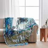 You And Me And The Beach - Personalized Couple Blanket