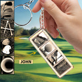 Vintage Golf Custom Name - Personalized Golf Keychain