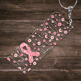 Breast Cancer Warrior - Personalized Breast Cancer Awareness Custom Shaped Keychain