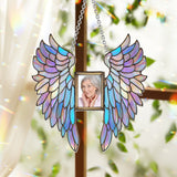 Ailes d'ange colorées - Ornement commémoratif personnalisé à suspendre à la fenêtre, attrape-soleil 